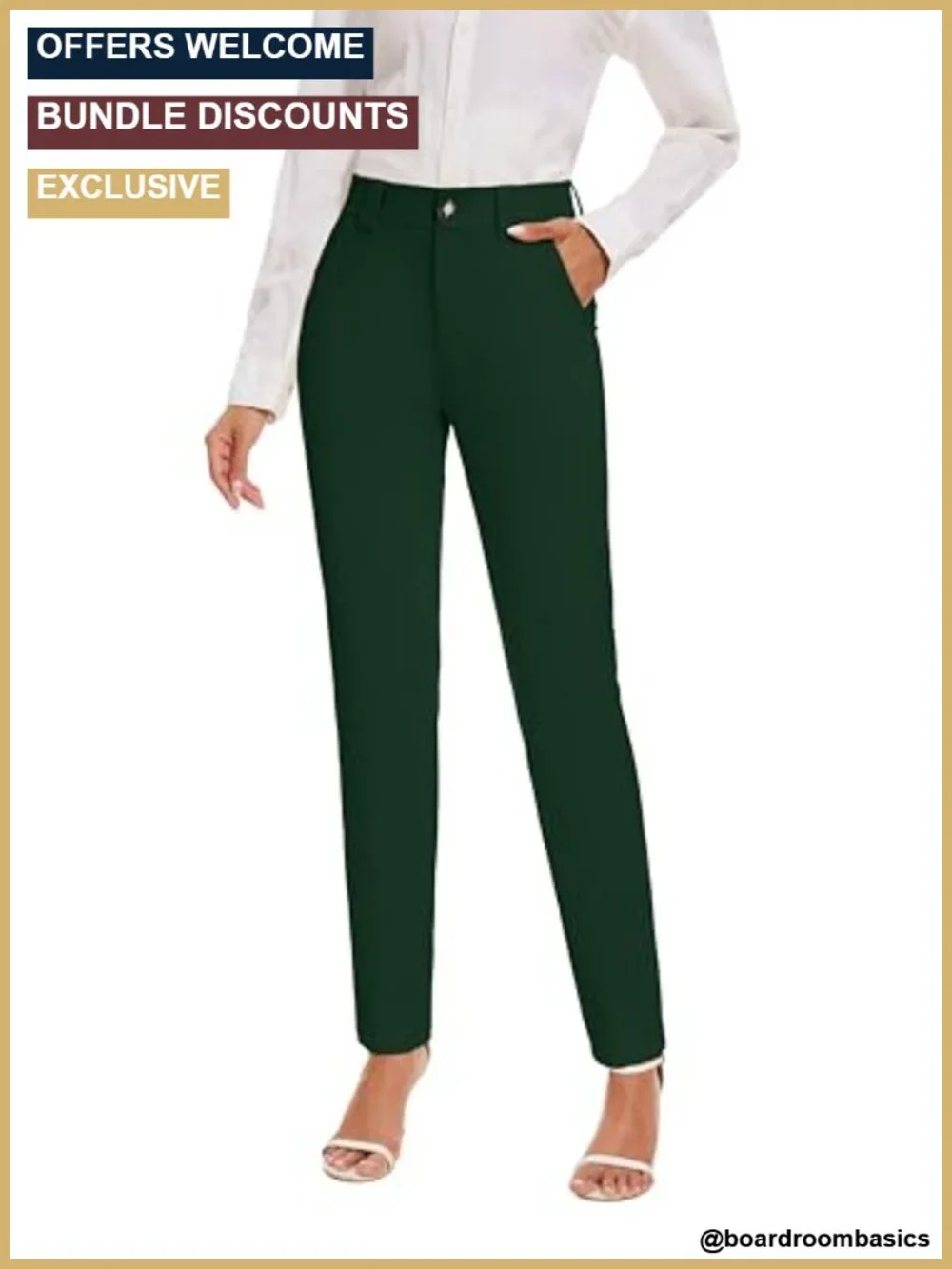 Ultra Stretch Women's Straight Leg Dress Pants High Waisted Work Slacks